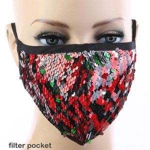 SEQUINS REUSABLE ANIMAL PATTERN FACE MASK